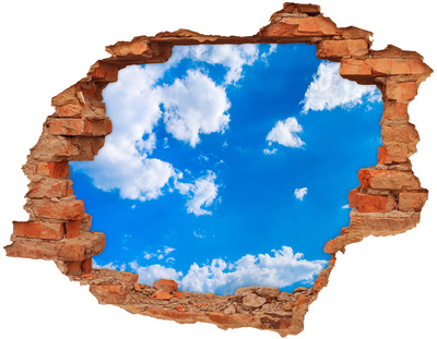 Trampantojo de pared rota efecto profundidad Cielo azul con nubes