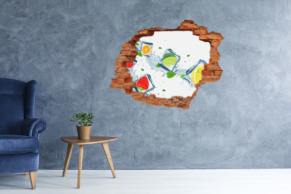 Vinilo pared rota 3d efecto realista Un cóctel refrescante en un ambiente veraniego