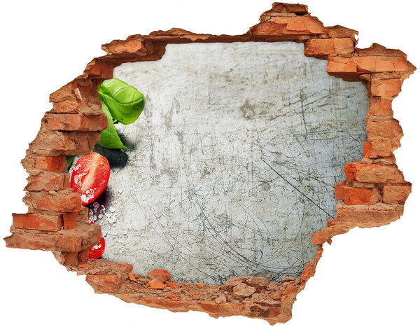 Pegatina de vinilo agujero 3d para pared Un muro en ruinas con vista al cielo