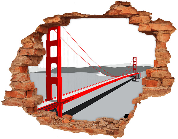 Trampantojo de pared rota efecto profundidad Puente Golden Gate en California