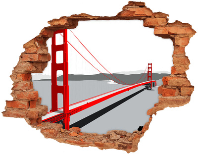 Trampantojo de pared rota efecto profundidad Puente Golden Gate en California