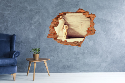 Pegatina agujero en la pared autoadhesiva Amor en un muro roto