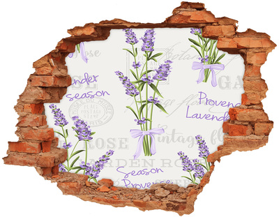 Pegatina agujero en la pared autoadhesiva Jardín de lavanda vintage