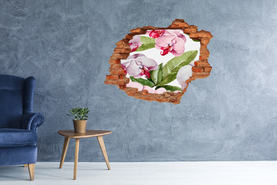 Pegatina de vinilo agujero 3d para pared Un paraíso de flores detrás de los muros