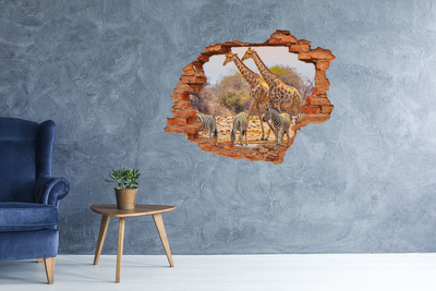 Dziura 3d fototapeta naklejka Safari w Afryce