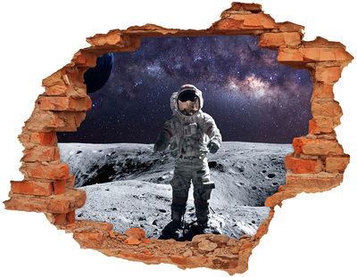 Pegatina agujero en la pared autoadhesiva Astronauta en la Luna