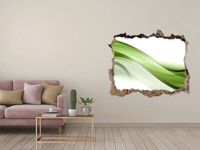 Pegatina de vinilo agujero 3d para pared Ola verde en la pared