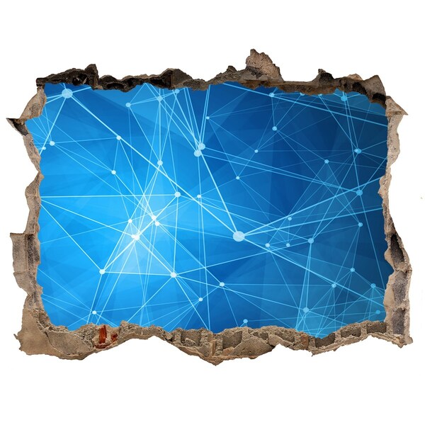 Trampantojo de pared rota efecto profundidad El espacio digital detrás del muro