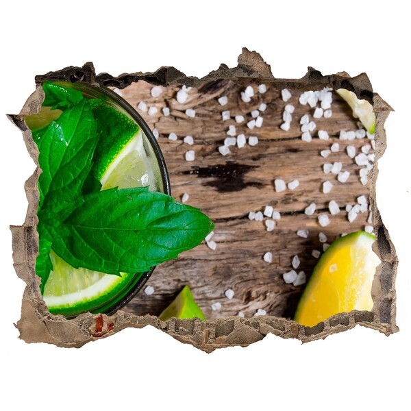 Pegatina de vinilo agujero 3d para pared Un cóctel refrescante con lima