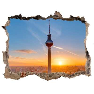 Vinilo pared rota 3d efecto realista Puesta de sol sobre Berlín