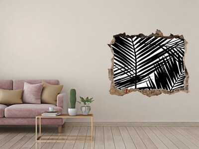 Pegatina agujero en la pared autoadhesiva Hojas tropicales en un agujero en la pared