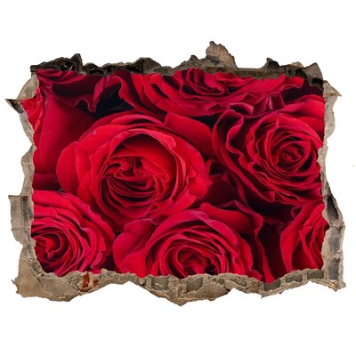 Pegatina agujero en la pared autoadhesiva Rosas en una pared en ruinas