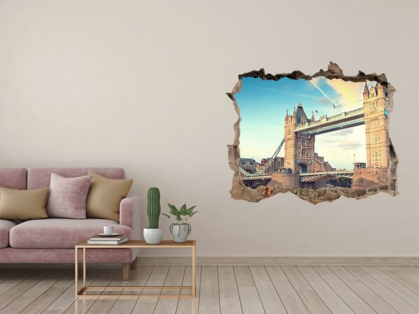 Pegatina de vinilo agujero 3d para pared Puente de la Torre en Londres