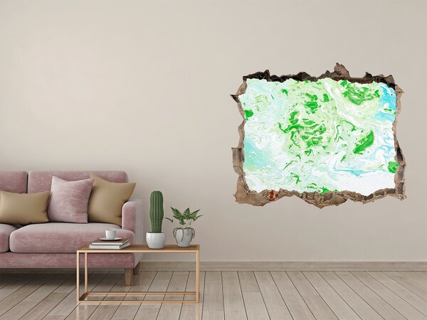 Pegatina de vinilo agujero 3d para pared Un oasis verde en un agujero en la pared