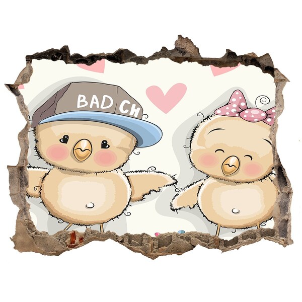 Samoprzylepna naklejka Słodkie ptaszki na deskorolce