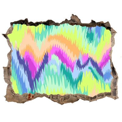 Pegatina agujero en la pared autoadhesiva Una ola colorida en la pared