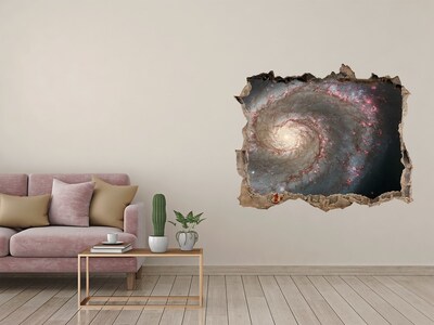 Vinilo pared rota 3d efecto realista Agujero en la pared de la galaxia