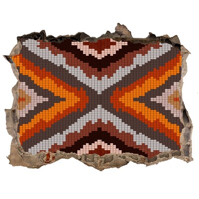 Fototapeta dziura na ścianę Mosaikowe wzory w ziemistych kolorach