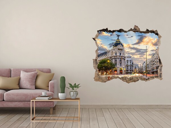 Trampantojo de pared rota efecto profundidad El encanto de Madrid al atardecer
