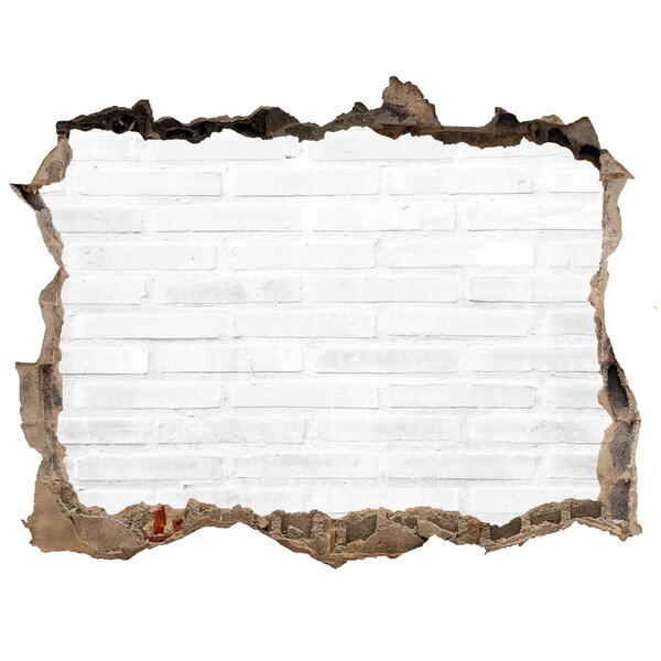 Pegatina agujero en la pared autoadhesiva Una pared dañada con vista a los ladrillos