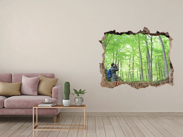 Vinilo pared rota 3d efecto realista Oasis del bosque