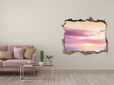 Pegatina de vinilo agujero 3d para pared Vista de la isla griega