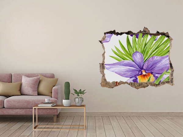 Pegatina de vinilo agujero 3d para pared Agujero de flor en la pared