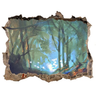 Trampantojo de pared rota efecto profundidad Bosque misterioso a la luz de la luna