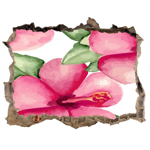 Trampantojo de pared rota efecto profundidad Un paraíso de flores detrás del muro