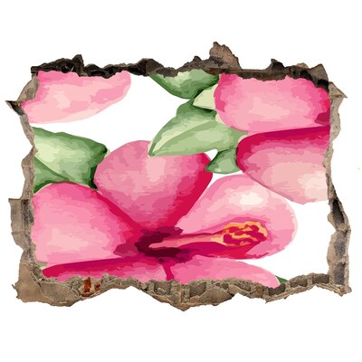 Trampantojo de pared rota efecto profundidad Un paraíso de flores detrás del muro