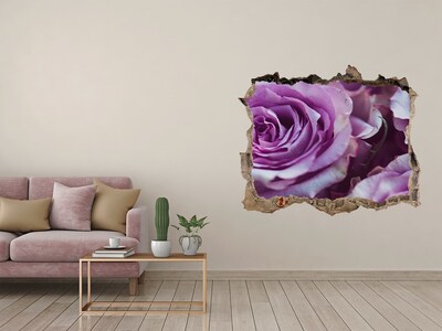 Vinilo pared rota 3d efecto realista Rosas en hormigón