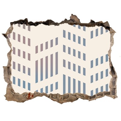 Vinilo pared rota 3d efecto realista El encanto urbano tras el muro