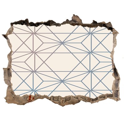 Pegatina de vinilo agujero 3d para pared Patrón geométrico a través de un agujero en la pared