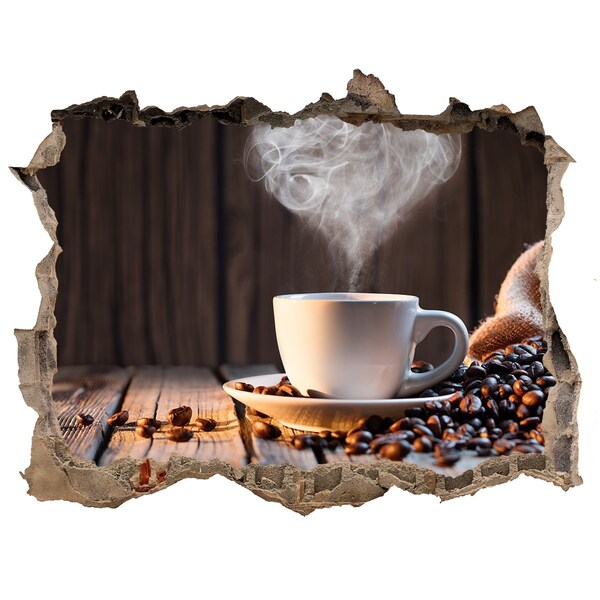 Trampantojo de pared rota efecto profundidad Café en una cafetería acogedora