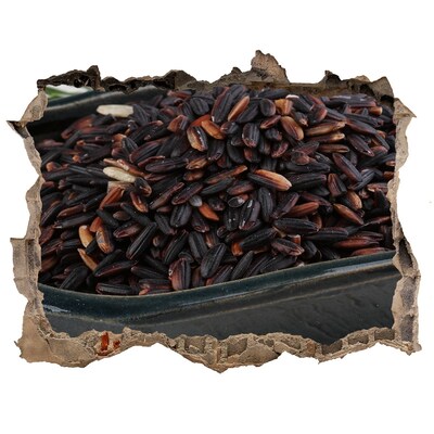 Naklejka 3D dziura na ścianę Czarna ryżowa uczta