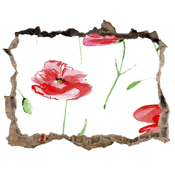 Pegatina de vinilo agujero 3d para pared Agujero de flor en la pared