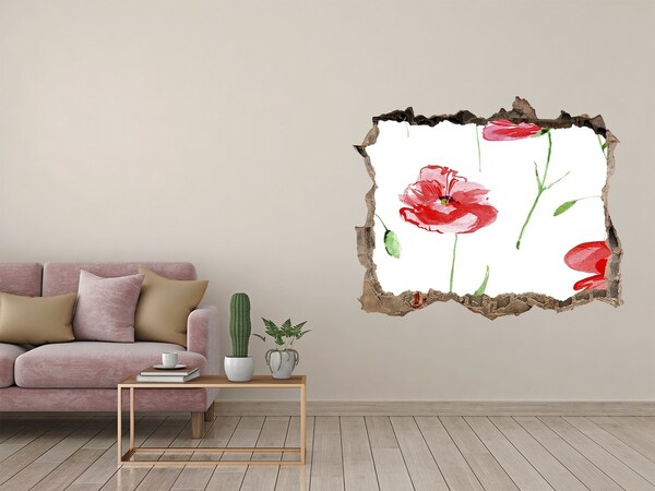 Pegatina de vinilo agujero 3d para pared Agujero de flor en la pared