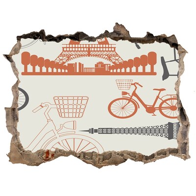 Pegatina agujero en la pared autoadhesiva París en detalle