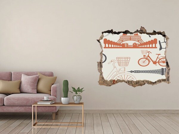 Pegatina agujero en la pared autoadhesiva París en detalle