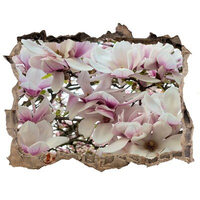 Vinilo pared rota 3d efecto realista Paraíso floral de magnolia