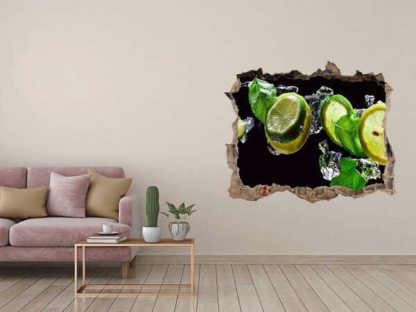 Trampantojo de pared rota efecto profundidad Un toque de frescura con limón