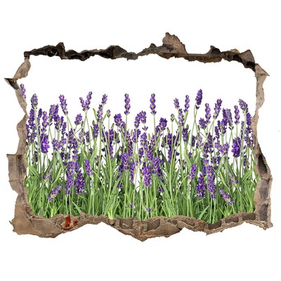 Vinilo pared rota 3d efecto realista Oasis floral de lavanda