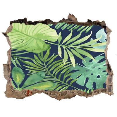 Pegatina de vinilo agujero 3d para pared Selva tropical
