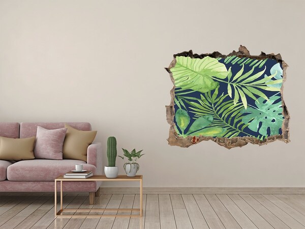 Pegatina de vinilo agujero 3d para pared Selva tropical