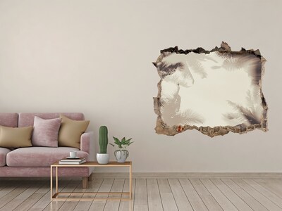 Pegatina de vinilo agujero 3d para pared Oasis tropical detrás del muro