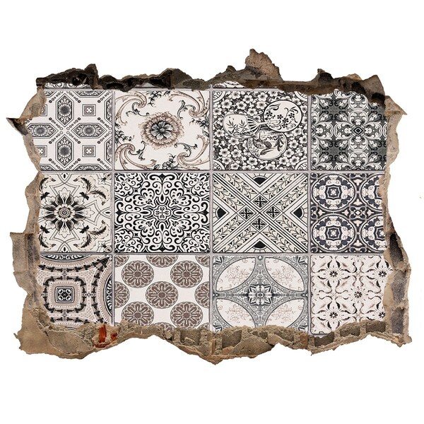 Pegatina de vinilo agujero 3d para pared Azulejos de estilo vintage