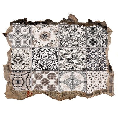 Pegatina de vinilo agujero 3d para pared Azulejos de estilo vintage