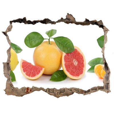 Pegatina de vinilo agujero 3d para pared Un paraíso frutal escondido en la pared