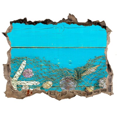 Vinilo pared rota 3d efecto realista El mundo submarino con el arrecife como telón de fondo