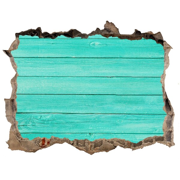 Pegatina de vinilo agujero 3d para pared Tablero turquesa en un agujero en la pared